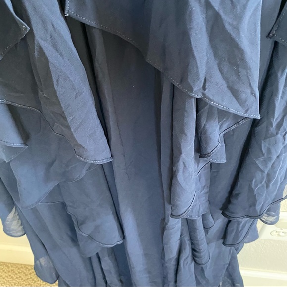 Lulus Beaming with Love Navy Blue Sleeveless Ruffled Maxi Dress Size S - Picture 8 of 8